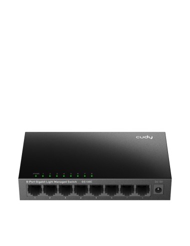 8-Port Gigabit Easy-Managed Switch, GS108E 1.0 Gestionado L2 Gigabit Ethernet (10/100/1000) Negro