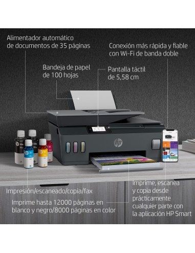 Smart Tank Plus Impresora multifunción inalámbrica 655, Color, Impresora para Hogar, Impresión, copia, escaneado, fax, AAD y co