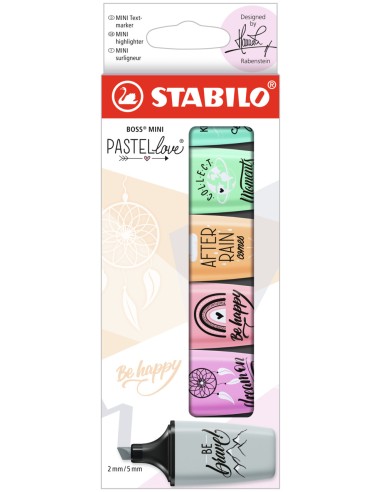  ESTUCHE 6 MARCADORES STABILO BOSS PASTEL LOVE MINI 