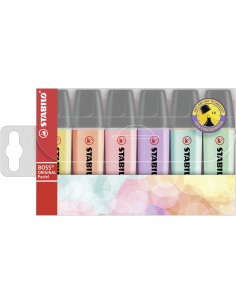  Estuche 6 marcadores fluorescentes stabilo boss 70 original pastel 