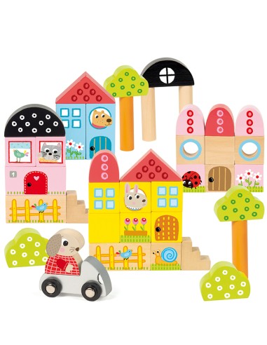  JUEGO DE CONSTRUCCION MADERA CONEJITO 40 PIEZAS 