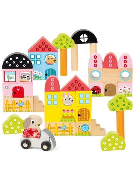  JUEGO DE CONSTRUCCION MADERA CONEJITO 40 PIEZAS 