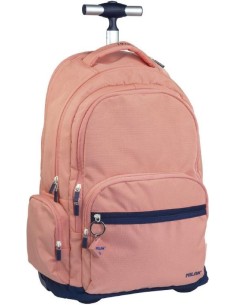 Mochila con ruedas 6 cremalleras serie 1918 rosa 54x37x26cm
