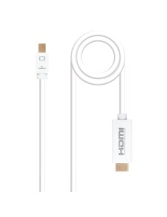 Cable conversor Mini DP a HDMI, Mini DP/M - HDMI/M, Blanco, 5.0 M