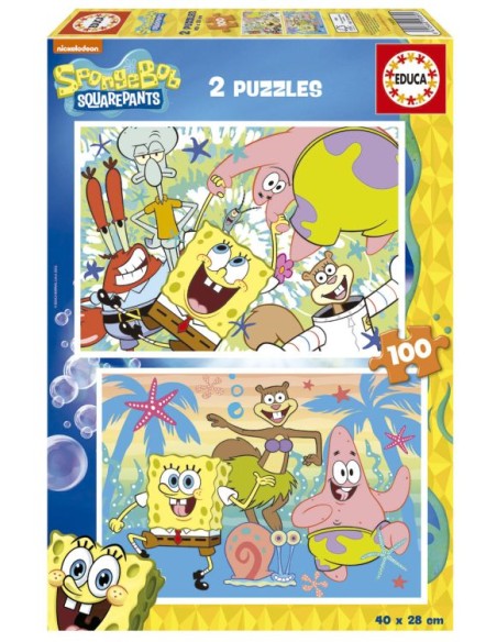 BOB ESPONJA PUZZLE 2X100 PIEZAS