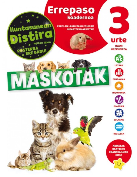 EUSKERA CUADERNO DE REPASO 3 ANOS MASCOTAS