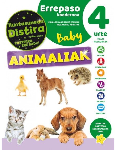 EUSKERA CUADERNO DE REPASO 4 ANOS ANIMALES BABY