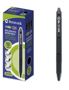 C 12 boligrafo bismark borrable negro punta 07mm retractil