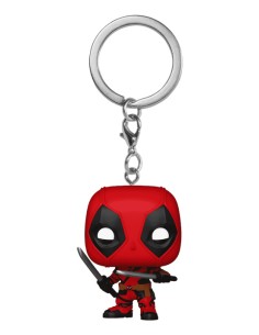 POP! KEYCHAIN Deadpool with Swords Llavero de anilla Rojo, Negro