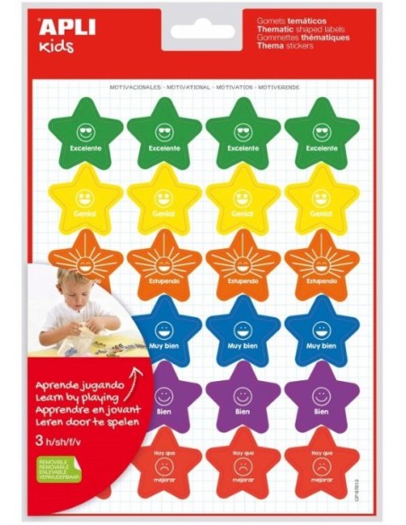 BOLSA GOMETS ESTRELLA MOTIVACIONALES COLORES SURTIDOS 3H