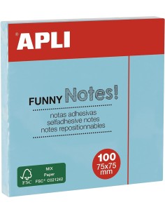 PACK 12 TACOS NOTAS ADHESIVAS 75X75MM AZUL PASTEL