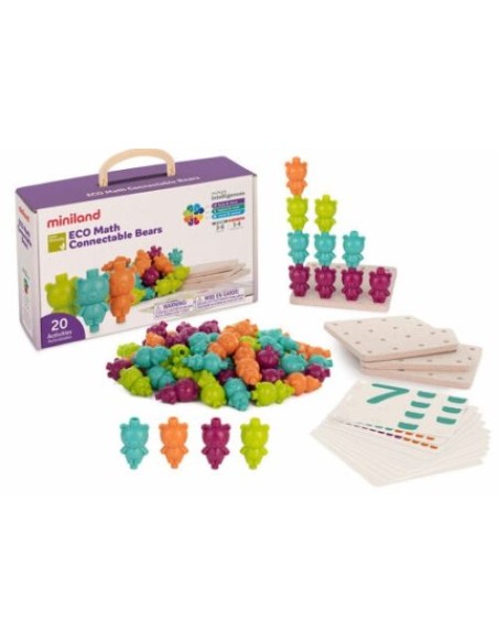 ECO COLOR BEARS JUEGO DE FIGURAS ENSARTABLES 20 PIEZAS