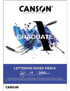 Bloc encolado a3 20h 200g lettering mixed canson