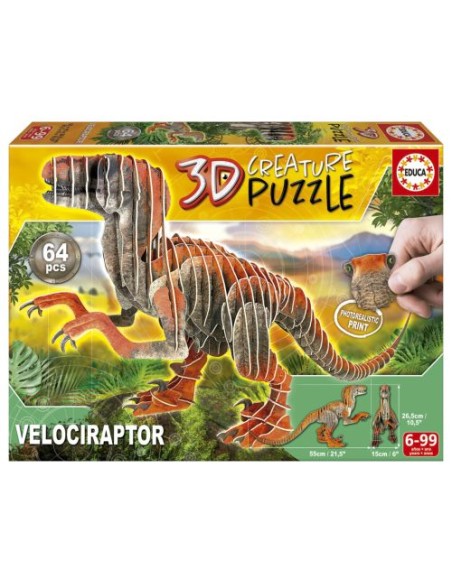 VELOCIRAPTOR 3D CREATURE PUZZLE