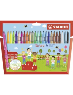  Estuche 24 rotuladores stabilo trio a-z colores surtidos 