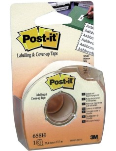 Cinta adhesiva post it 18mx25mm para ocultar y etiquetar 658 hd