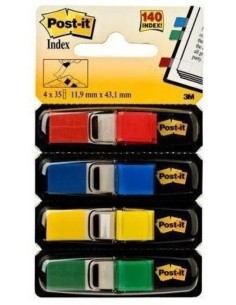 Blister indices adhesivos en zigzag 683 4 colores rojo azul verde amarillo