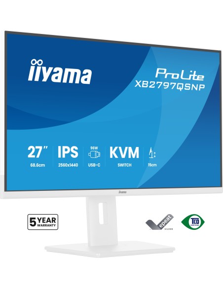 ProLite XB2797QSNP-W1 pantalla para PC 68,6 cm (27") 2560 x 1440 Pixeles Quad HD LCD Blanco