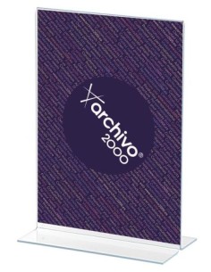 Expositor sobremesa forma de T metacrilato a3 vertical 100x300x430