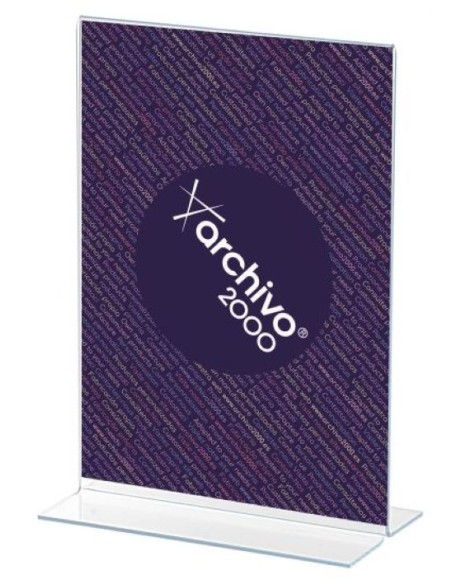 Expositor sobremesa forma de T metacrilato a3 vertical 100x300x430