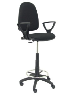 TABURETE AYNA BALI NEGRO CON BRAZOS FIJOS