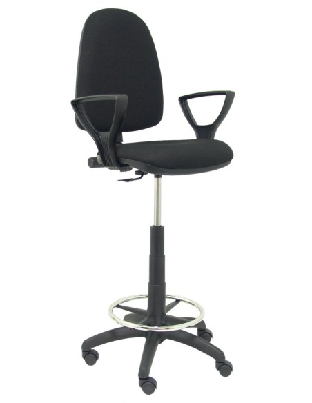 TABURETE AYNA BALI NEGRO CON BRAZOS FIJOS