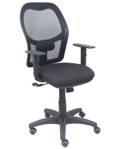 SILLA ALOCEN MALLA NEGRA ASIENTO BALI NEGRO BRAZOS REGUL