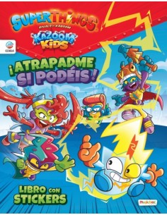 Libro de Stickers Superthings Kazoom Kids Espana Atrapadme si podeis