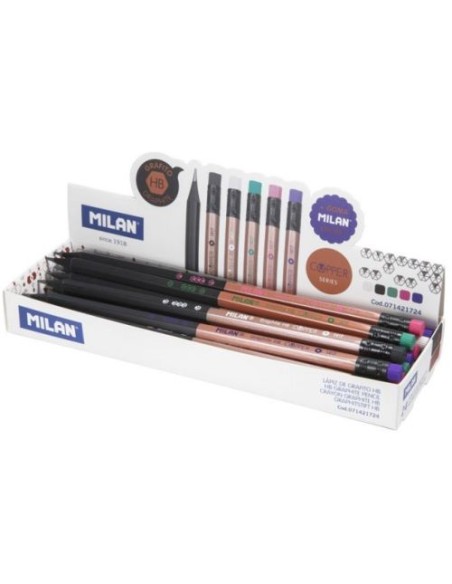 C 24 LAPIZ GRAFITO HB HEXAGONAL CON GOMA COPPER MILAN C 24 LAPIZ GRAFITO HB HEXAGONAL CON GOMA COPPER MILAN