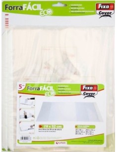 Paq 5 forro libros ajustable 30x52cm forraFacil polipropileno