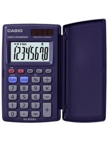 CALCULADORA BASICA HS 8VERA SOLAR PILAS CASIO