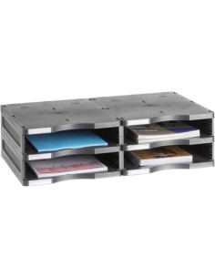 Modulo de 4 compartimentos archivodoc 360x600x165mm color negro