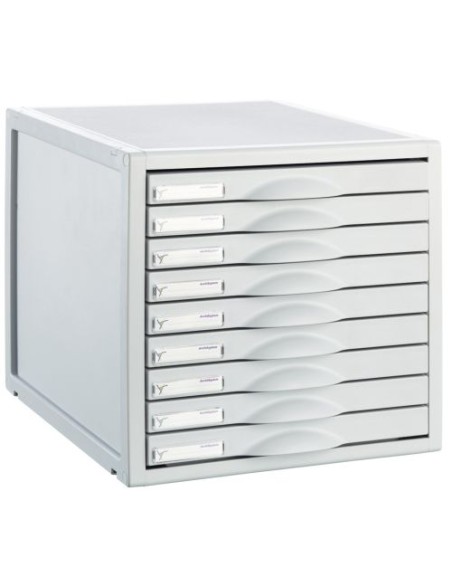 Archivador modular con 9 cajones de 22mm color gris