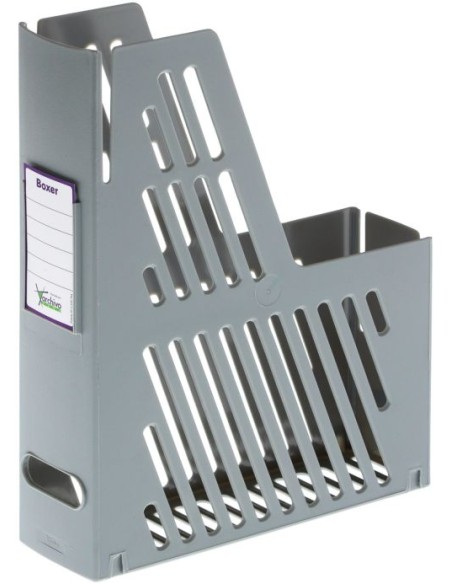 Revistero plastico color gris con identificador