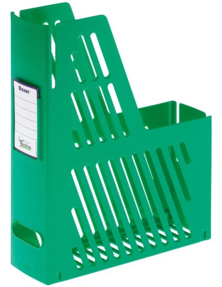 Revistero plastico color verde con identificador