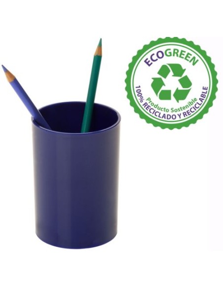Cubilete portalapices de plastico color azul