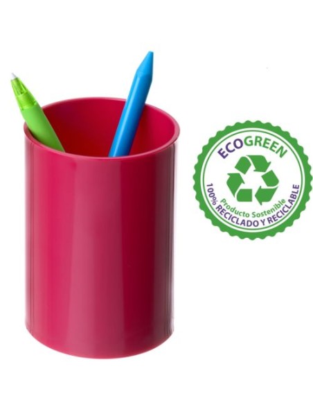 Cubilete portalapices de plastico color fucsia