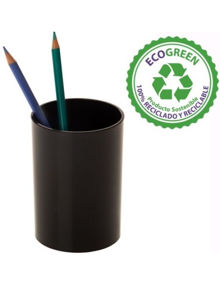 Cubilete portalapices de plastico color negro
