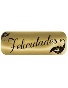 ROLLO 250 ETIQUETAS ORO FELICIDADES
