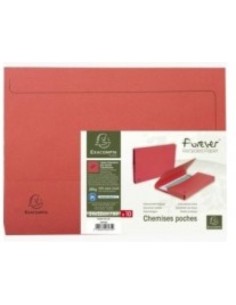 Paq 10 subcarpeta con bolsa a4 color rojo serie forever