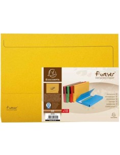 Paq 10 subcarpeta con bolsa a4 color amarillo serie forever