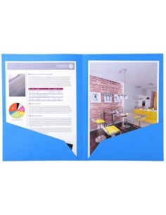 Paq 25 subcarpetas doble bolsa a4 210g color turquesa