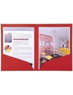 Paq 25 subcarpetas doble bolsillo a4 210g color rojocarden
