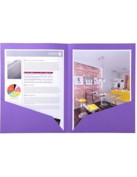 Paq 25 subcarpetas doble bolsillo a4 210g color violeta