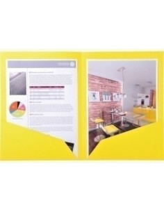 Paq 25 subcarpetas doble bolsillo a4 210g color amarillo