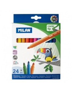 Estuche 24 rotuladores punta conica 612 milan