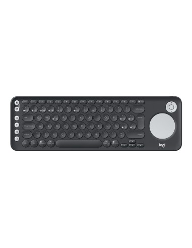 K600 TV - TV Keyboard with integrated touchpad and D-pad teclado RF Wireless + Bluetooth QWERTY Español Grafito, Blanco