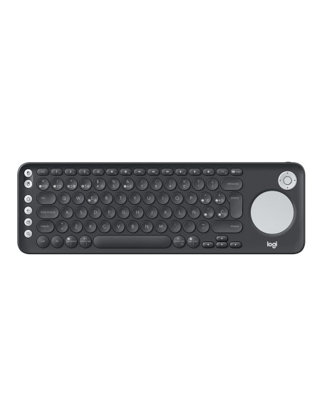 K600 TV - TV Keyboard with integrated touchpad and D-pad teclado RF Wireless + Bluetooth QWERTY Español Grafito, Blanco