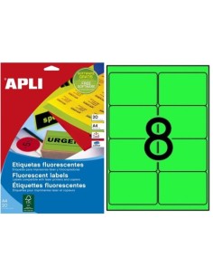 C 100 hojas etiquetas color verde fluorescente permanente ft im a4 apli