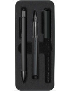 Set estilografica m y boligrafo hexo color negro mate